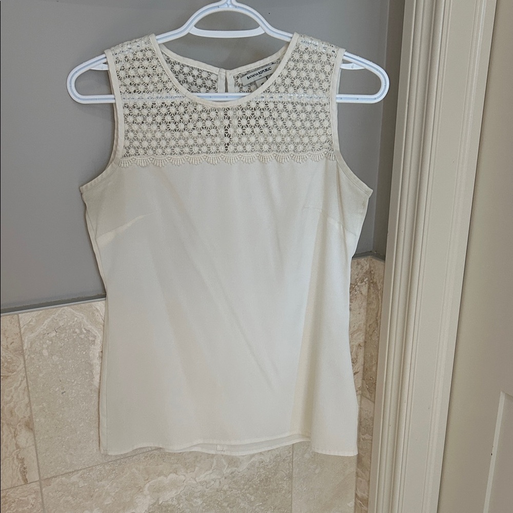Banana Republic Cream Lace Tank